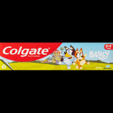 Colgate Kids Bluey Mild Mint Gel Toothpaste in a recyclable 90g tube, designed for fun and effective brushing for ages 2-5.