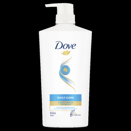 Dove Daily Care Conditioner 820ml bottle, designed for nourishing and revitalizing fine hair with lightweight hydration.