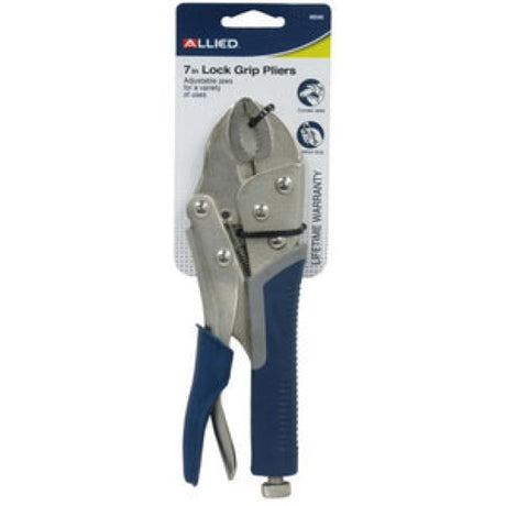 Lock Grip Pliers #90540, 175mm, featuring a built-in cutter, adjustable pressure knob, and quick-release lever for versatility.