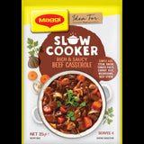Maggi Slow Cooker Beef Rich Sauce Sachet, 35g, enhances meals with hearty flavors for easy, comforting dinners.