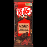 Nestle Kit Kat Dark Chocolate Block 160g featuring 11 crunchy wafer fingers coated in luxurious dark chocolate.