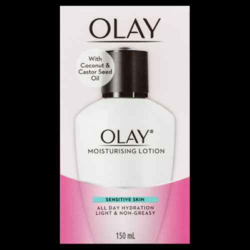 Olay Sensitive Skin Moisturising Lotion 150ml - lightweight, non-greasy lotion for hydration, ideal for delicate skin types.