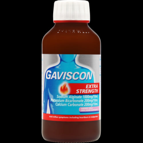 Gaviscon Extra Strength Aniseed liquid 300ml for fast relief from heartburn and indigestion with a pleasant flavor.