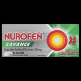 Nurofen Zavance caplets for fast pain relief, absorbed up to 2X faster than standard ibuprofen, easy to swallow, 24 pack.