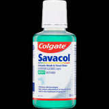 Colgate Savacol Antiseptic Mint Mouthwash 300ml for soothing mouth ulcers and enhancing oral health with a refreshing mint flavor.