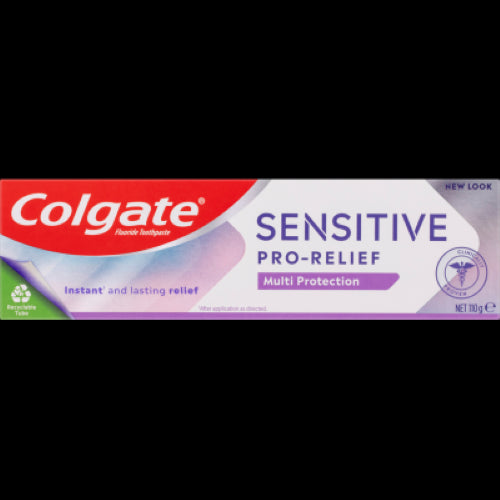 Colgate Sensitive Pro-Relief Toothpaste 110g tube, designed for tooth sensitivity relief and oral health enhancement.