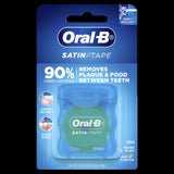 Oral-B Mint Flavour Satin Tape Dental Floss, 25m; wide satin ribbon for effective plaque removal and refreshing mint taste.