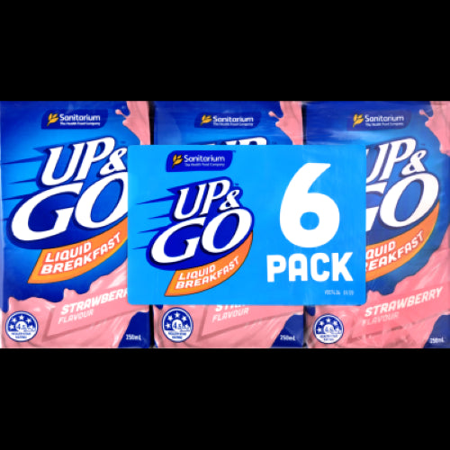 Sanitarium Up & Go Strawberry Flavour Liquid Breakfast 6 x 250ml