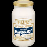 Jar of Heinz Seriously Good Original Mayonnaise 470g, featuring creamy texture, free-range eggs, and versatile use in meals.