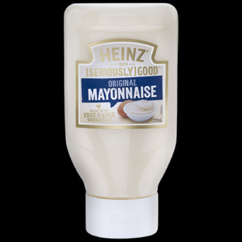 Heinz Seriously Good Original Mayonnaise 295ml bottle, rich and creamy, perfect for dips, spreads, and enhancing meals.