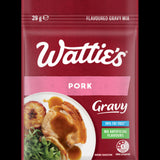 Wattie's Pork Flavoured Gravy Mix 29g packet featuring a rich, smooth, and 99% fat-free gravy ideal for enhancing pork dishes.