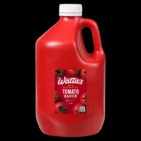 Wattie's 2L Tomato Sauce, rich in lycopene, perfect for enhancing meals with natural, robust flavor.