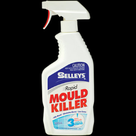 Selleys Rapid Mould Killer 500ml, a powerful spray for effectively eliminating mould and mildew from various surfaces.