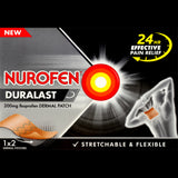 Nurofen Duralast 200mg Ibuprofen Dermal Patch 2pk for targeted 24-hour pain relief from muscular strains and inflammation.