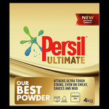 Persil Ultimate Laundry Powder 4kg, effective against 99 stains, safe for colors, ideal for front and top loaders.