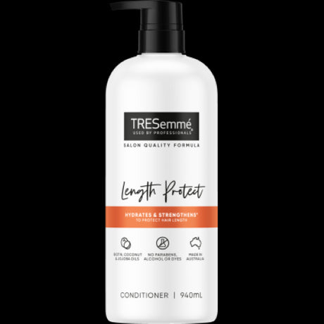 TRESemmè Length Protect Conditioner 940ml, designed to hydrate, strengthen, and maintain long hair health, reduces breakage.