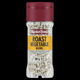 Masterfoods Roast Vegetable Blend 38g, a savory seasoning mix of rosemary, garlic, and pepper for flavorful roasted vegetables.