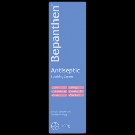 Bepanthen Antiseptic Baby Rash Cream (100g) for treating and preventing severe nappy rash with Vitamin B5 for healing.