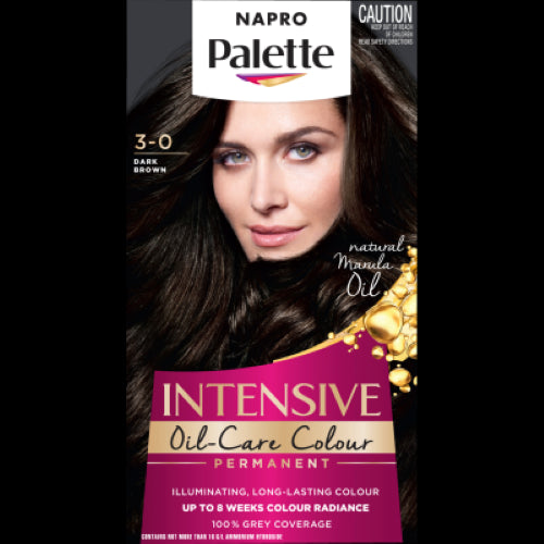 Napro Palette Intensive Dark Brown 3-0 Hair Colour for vibrant, full coverage with nourishing formula for salon-quality results.