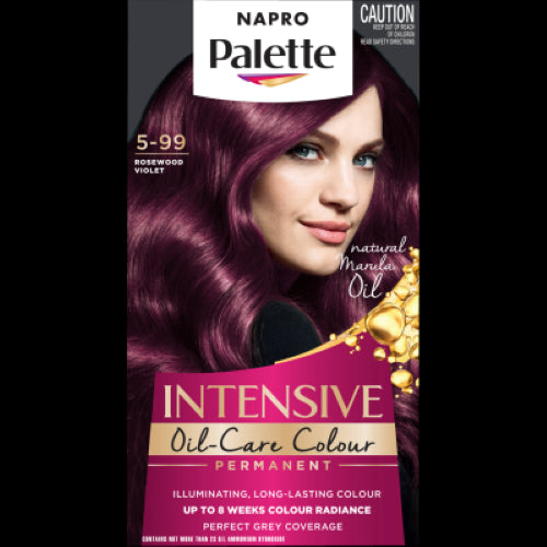 Napro Palette Intensive Rosewood Violet 5-99 Hair Colour for vibrant, long-lasting color and nourishment with essential oils.