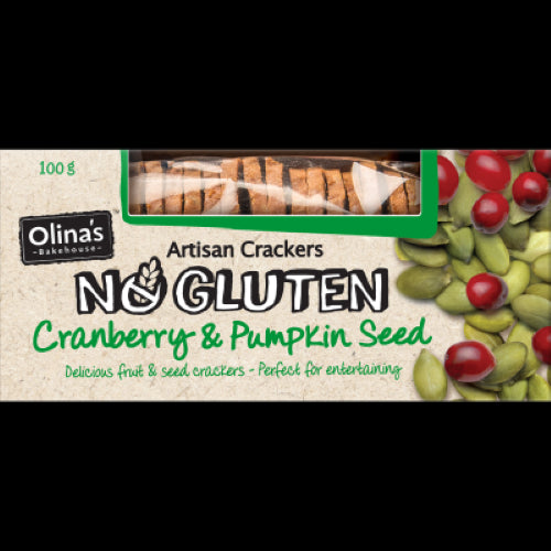 Gluten-free artisan crackers with cranberries and pumpkin seeds, perfect for healthy snacking and pairing with dips.