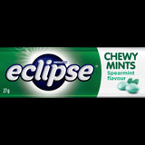 Wrigley's Eclipse Spearmint Chewy Mints pack, offering refreshing, long-lasting flavor for fresh breath anytime, anywhere.