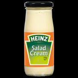 Heinz Salad Cream 250g, a tangy and creamy dressing perfect for salads, sandwiches, and as a dip for vegetables.