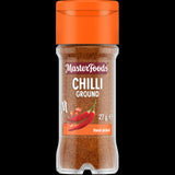 Masterfoods Ground Chilli 27g enhances dishes with robust heat and rich flavor, perfect for spicy meals and sauces.