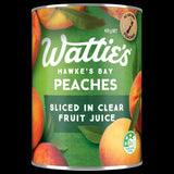 Sliced peaches in clear fruit juice, perfect for baking, snacking, or enhancing smoothies, sourced from NZ farms.