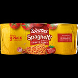 Wattie's Spaghetti in Tomato Sauce, New Zealand favorite, perfect for quick meals and versatile recipes, 3 x 220g cans.