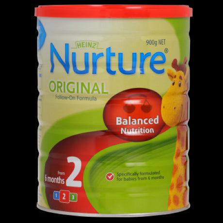 Heinz Nurture Original Follow-On Formula 900g, enriched nutrition for babies from 6 months, ideal for transitioning diets.