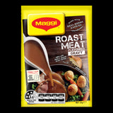 Maggi Roast Meat Flavoured Gravy Sachet 27g, rich onion and black pepper gravy mix, perfect for enhancing meat dishes.