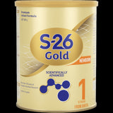 S-26 Gold Newborn Stage 1 formula can, 900g, designed for optimal nutrition in healthy infants from birth.
