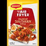 Maggi Air Fryer Crunchy Southern Style sachet, 40g, with paprika and garlic for easy, flavorful, and crunchy meals.