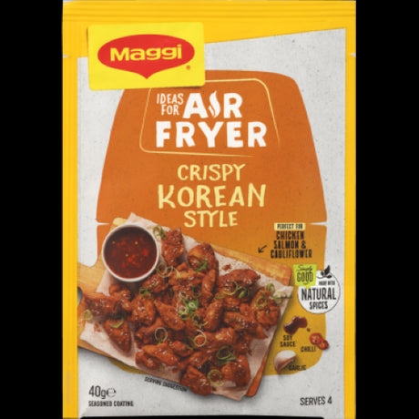 Maggi Culinary Air Fryer Crispy Korean Style 40g seasoning for quick, flavorful air fried meals with natural herbs and spices.