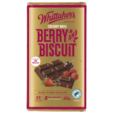 Whittaker's Berry And Biscuit 33% Cocoa Milk Chocolate Block 250g