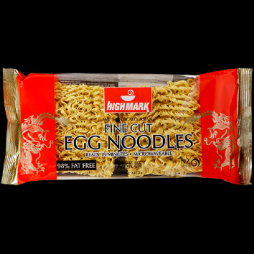 High Mark Fine Cut Egg Noodles 280g, premium quality pasta, 98% fat free, perfect for soups, stir-fries, and sauces.