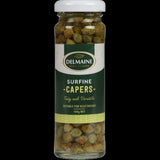 Delmaine Surfine Capers 100g, premium briny buds ideal for enhancing Mediterranean dishes and gourmet cooking.