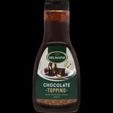 Delmaine Chocolate Topping 375g, a rich fudge-style sauce perfect for desserts, pancakes, and fruit dips.