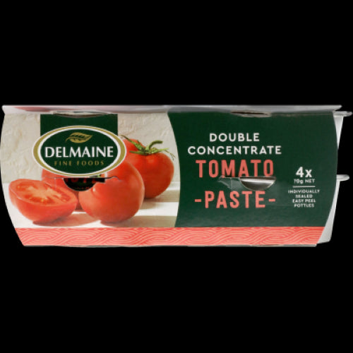 Delmaine Double Concentrate Tomato Paste 4pk - four 70g tubs of rich, intense tomato paste for sauces, stews, and more.