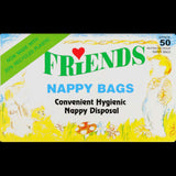 Friends Nappy Bags: 50 scented disposal bags for hygienic, discreet waste management for parents on the go.