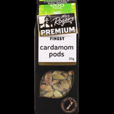 Mrs Rogers Premium Eco Cardamom Pods 20g, rich in aroma and flavor, perfect for enhancing various dishes and beverages.