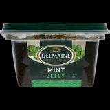 Delmaine Mint Jelly 190g, a thick, artisan New Zealand condiment ideal for lamb, sandwiches, and gourmet dishes.