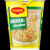 Instant Maggi 2-Minute Chicken Noodles Cup, perfect for quick meals with flavorful chicken taste in just minutes.