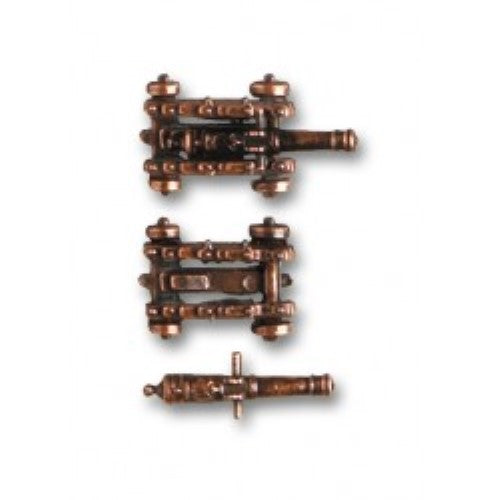 Detailed 20mm wooden cannon kit with carriage, perfect for enhancing model ship authenticity and craftsmanship.