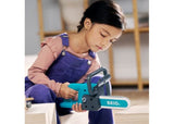 Child-friendly BRIO Builder Chainsaw toy promoting creativity, motor skills, and imaginative play with realistic sounds.
