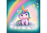 Brightly colored Unicorn Smile notebook with rhinestone art design, featuring 50 lined pages and creative crystal placement.