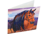 Sparkling DIY rhinestone craft kit featuring a whimsical horse design, perfect for all ages to create stunning cards.
