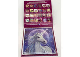 Craft kit featuring a whimsical horse design; create a sparkling 18x18cm rhinestone card with included tools and vibrant crystals.