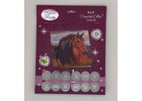 DIY rhinestone card kit featuring a whimsical horse design, perfect for creative crafting and gifting.
